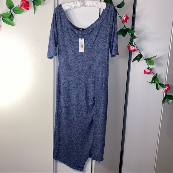 NWT CBR Women's  Blue Dress with Wrap Skirt - Picture 3 of 9